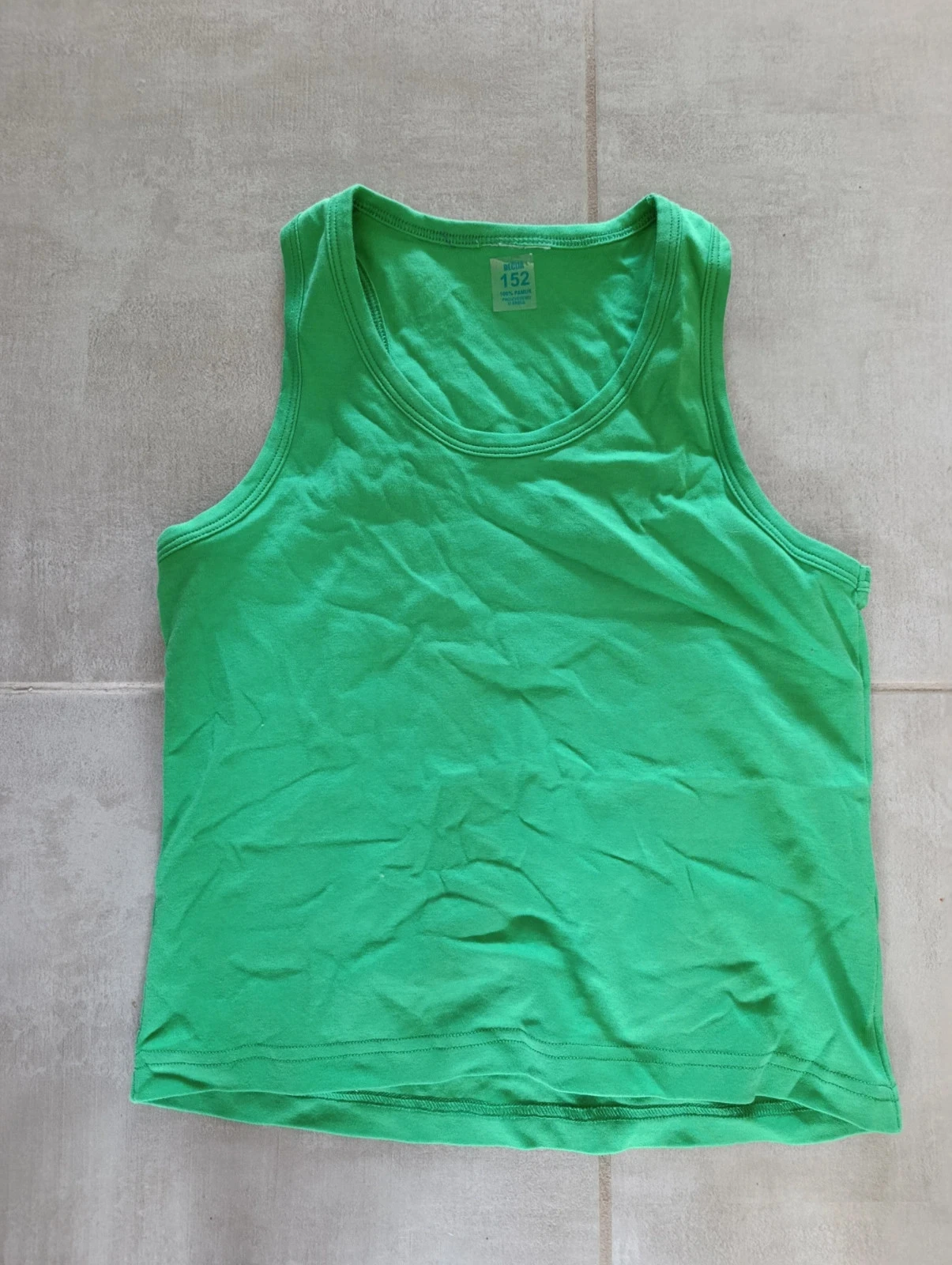 Débardeur vert enfant Decija 152 12 ans 100 % coton – basique